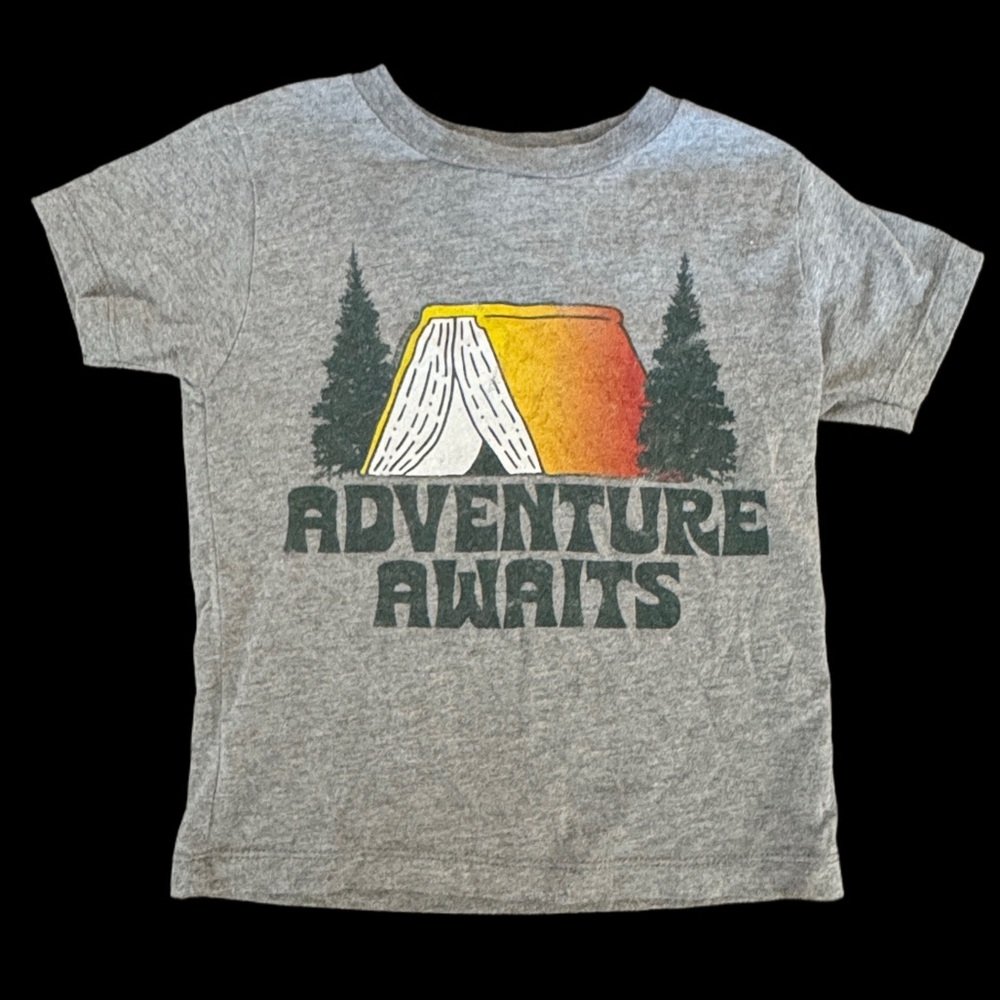 Adventure Awaits Kids Gray T-Shirt